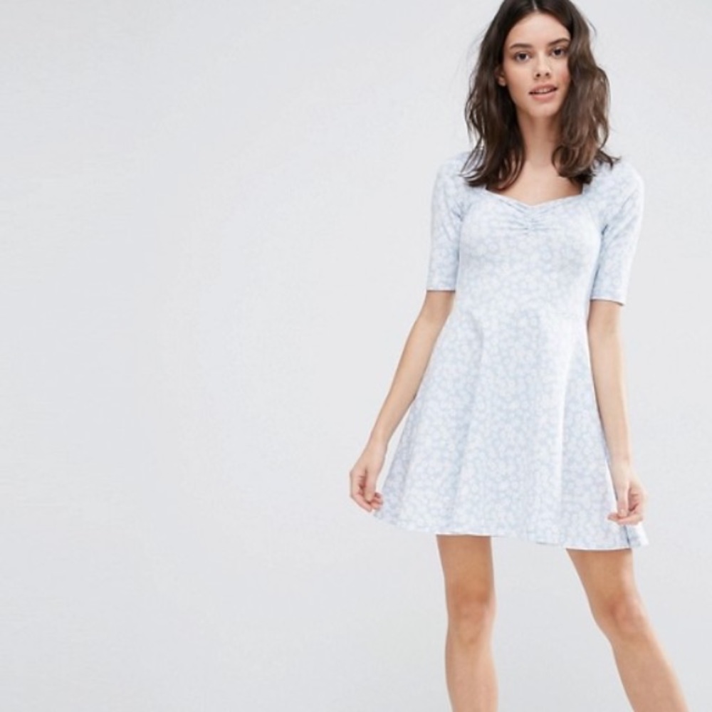 ASOS PETITE Skater Dress with Sweetheart Neck